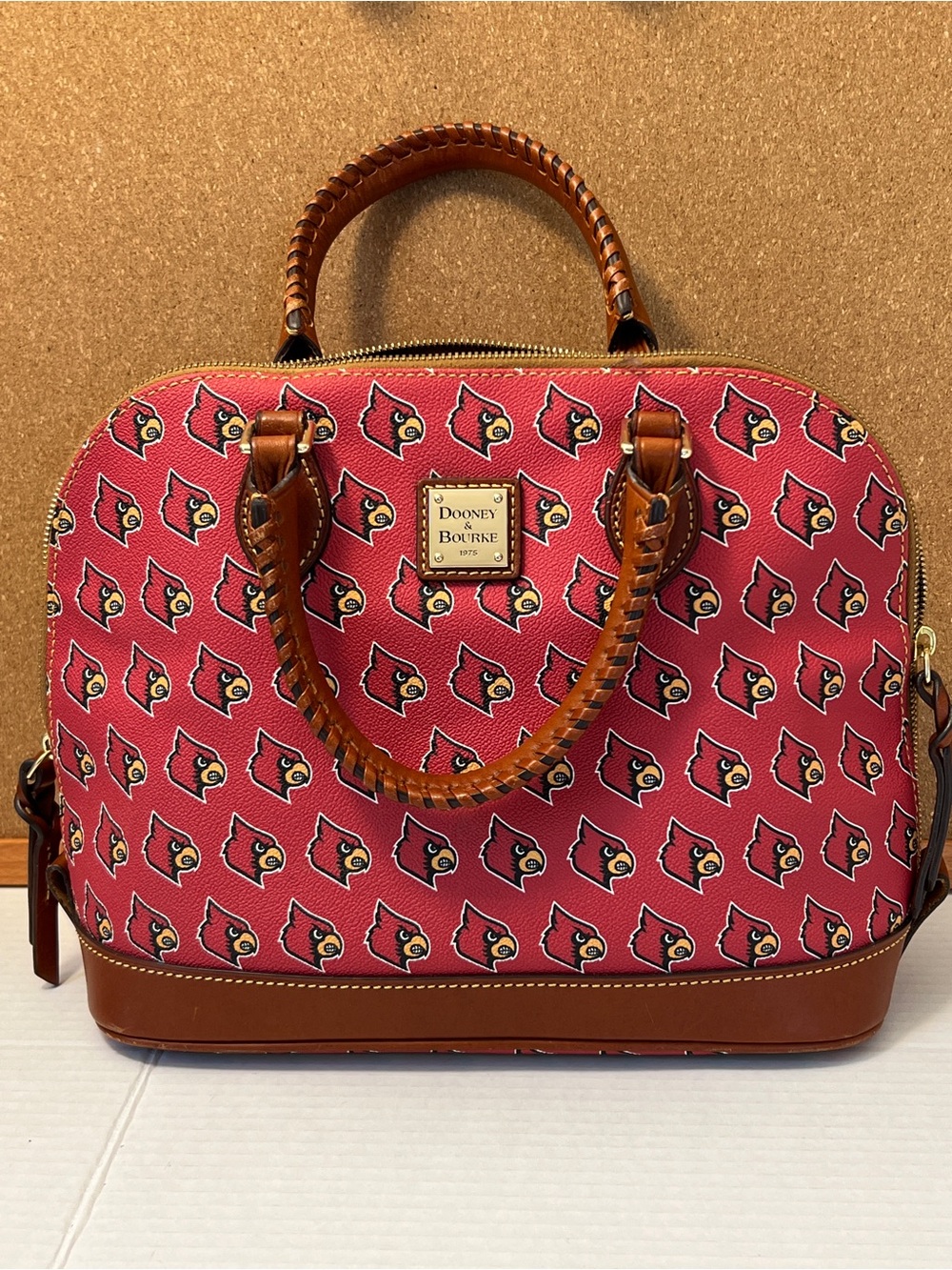 Dooney & Bourke Red Collegiate Pattern Satchel Louisville Cardinals - Picture 7 of 7